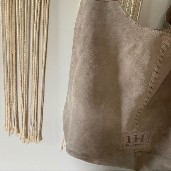 HAUTE HIPPIE Festival Hobo Suede Leather Bag Set Taupe - Picture 5 of 16